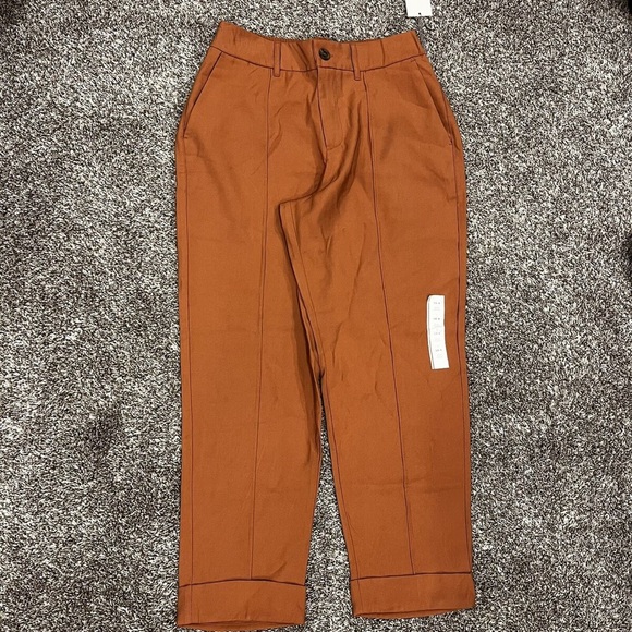 a new day Pants - A New Day Pants Womens Size 14 & 18 Orange Bronze Pintuck Slim Ankle NWT